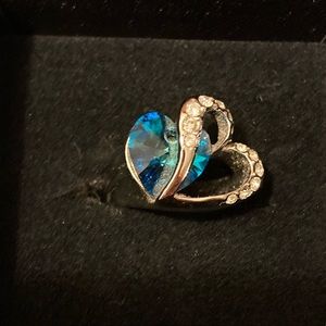 Swarovski Crystal Heart Ring, Sz 5
